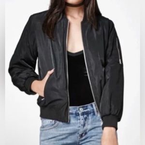 SOLD - Kendall & Kylie Black Bomber Jacket